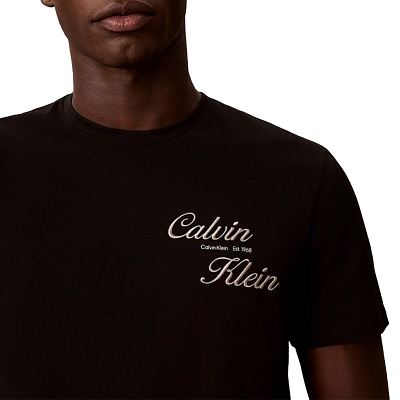 Calvin Klein T-Shirt Embroidered Logo-Black