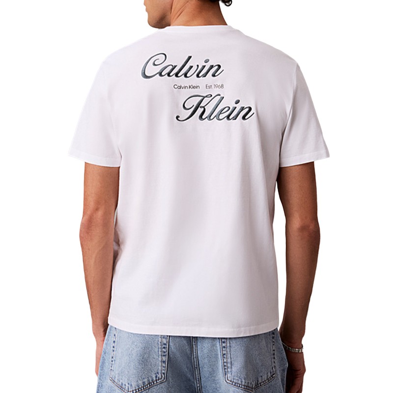 Calvin Klein T-Shirt Embroidered Logo-Bright White