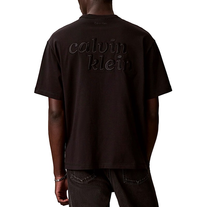 Calvin Klein T-Shirt Relaxed Logo Appliqué-Black