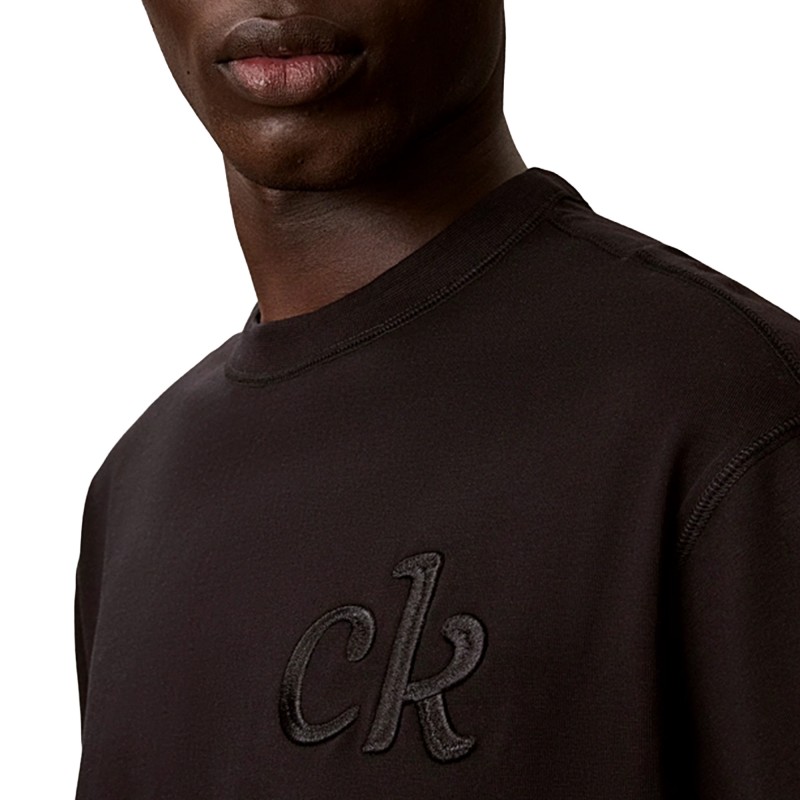 Calvin Klein T-Shirt Relaxed Logo Appliqué-Black