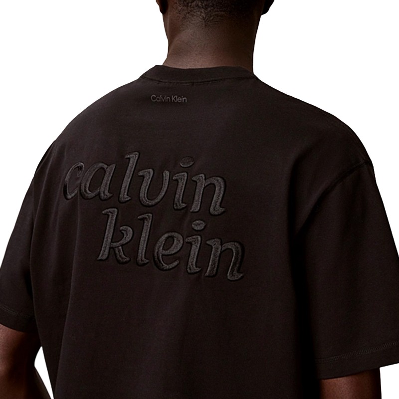 Calvin Klein T-Shirt Relaxed Logo Appliqué-Black