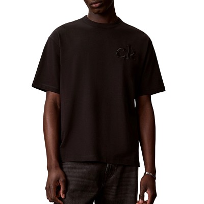 Calvin Klein T-Shirt Relaxed Logo Appliqué-Black