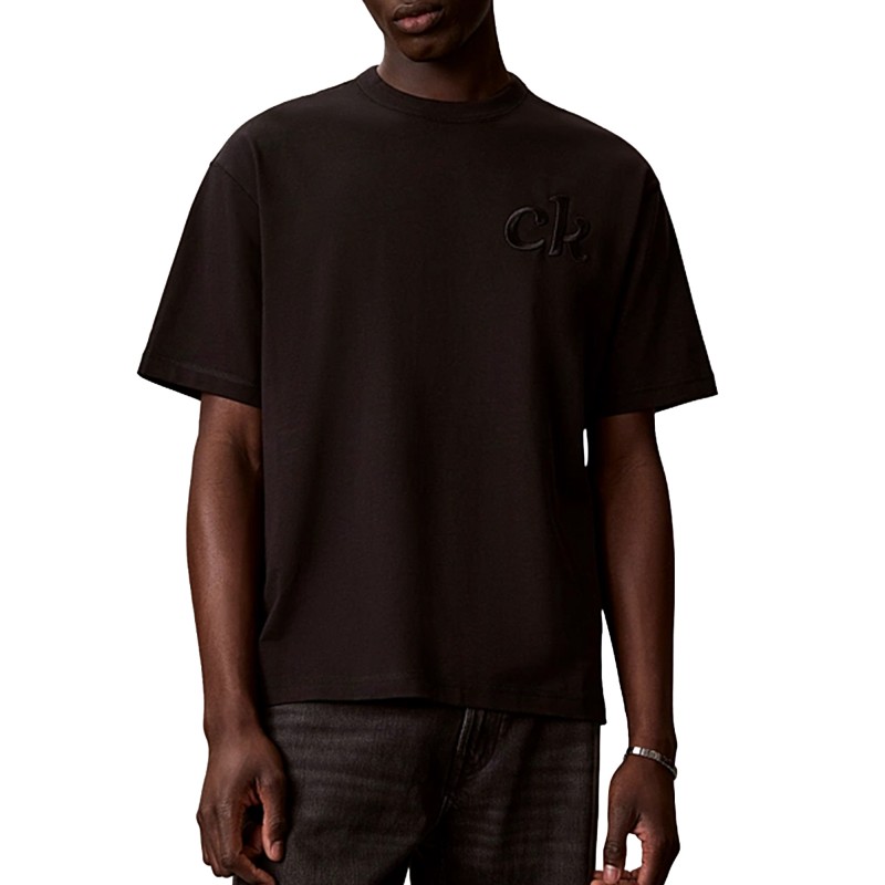 Calvin Klein T-Shirt Relaxed Logo Appliqué-Black