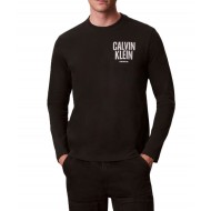 Calvin Klein-T-Shirt LS Block Front Logo-Black