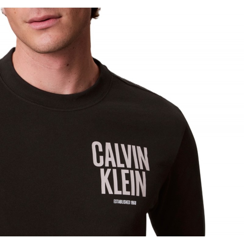 Calvin Klein-T-Shirt LS Block Front Logo-Black