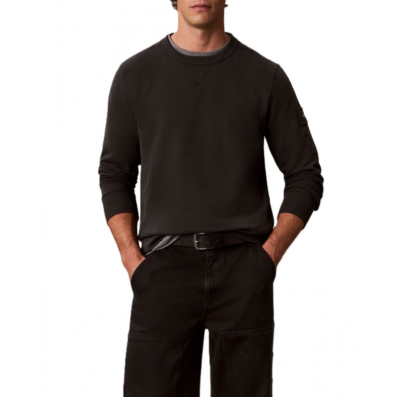 Calvin Klein Sweatshirt LS Terry Badge Logo-Pirate Black Calvin Klein Sweatshirt LS Terry Badge Logo-Pirate Black