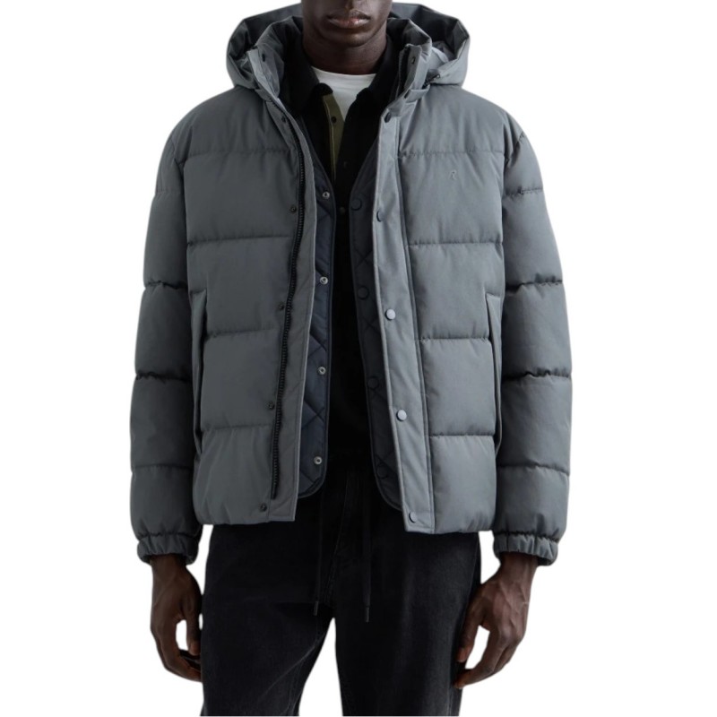Replay Jacket Padded And Quilted-Anthracite Replay Jacket Padded And Quilted-Anthracite