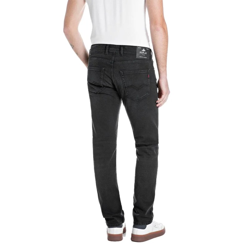 Replay Jeans Grover Straight Fit-Black Replay Jeans Grover Straight Fit-Black