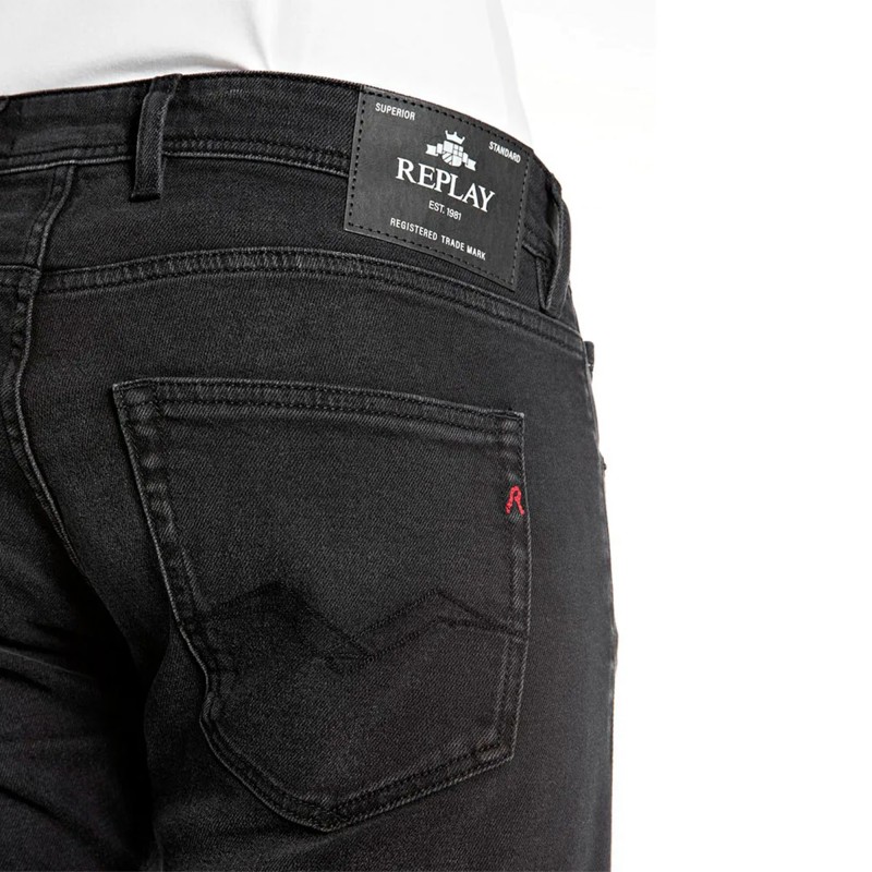 Replay Jeans Grover Straight Fit-Black Replay Jeans Grover Straight Fit-Black
