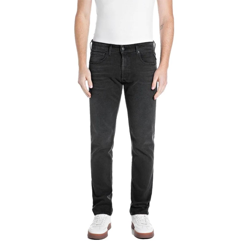 Replay Jeans Grover Straight Fit-Black Replay Jeans Grover Straight Fit-Black