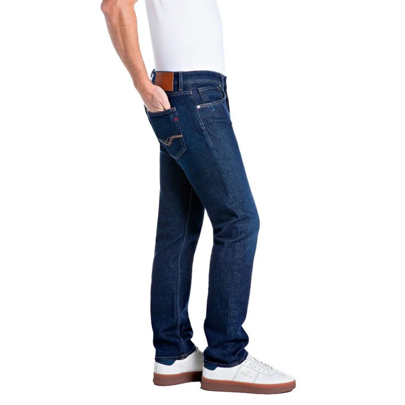 Replay Jeans Grover Straight Fit-Blue Denim Replay Jeans Grover Straight Fit-Blue Denim