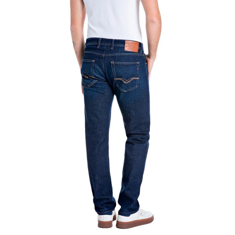 Replay Jeans Grover Straight Fit-Blue Denim Replay Jeans Grover Straight Fit-Blue Denim