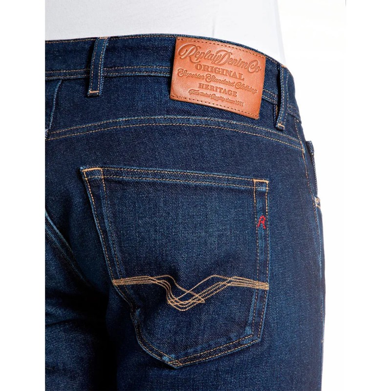 Replay Jeans Grover Straight Fit-Blue Denim Replay Jeans Grover Straight Fit-Blue Denim