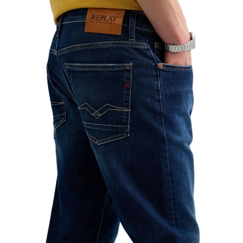 Replay Aideen Straight Fit-Dark Blue Replay Aideen Straight Fit-Dark Blue