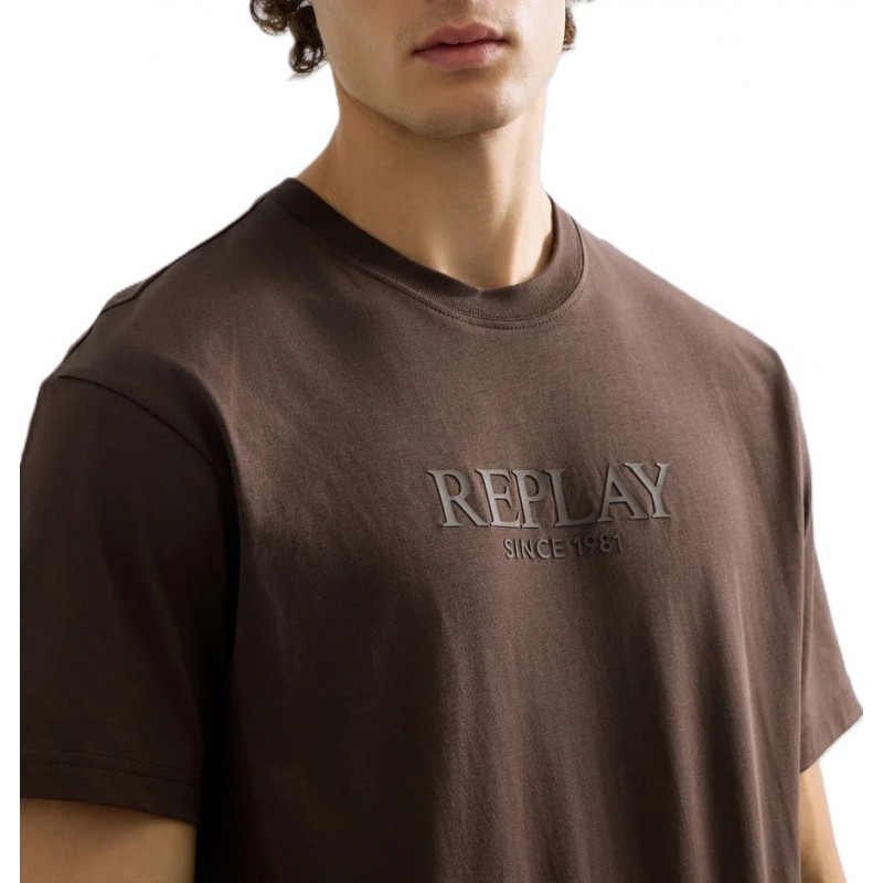 Replay T-Shirt With Lettering Logo-Bracken Replay T-Shirt With Lettering Logo-Bracken