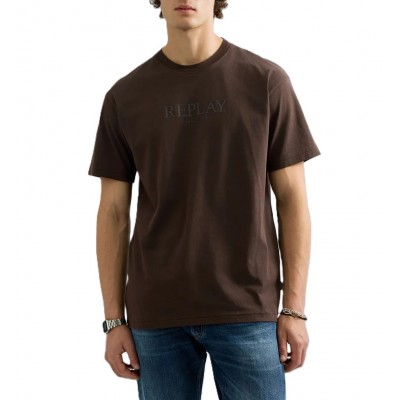 Replay T-Shirt With Lettering Logo-Bracken