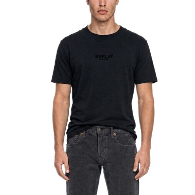 Replay T-Shirt With Lettering Logo-Black