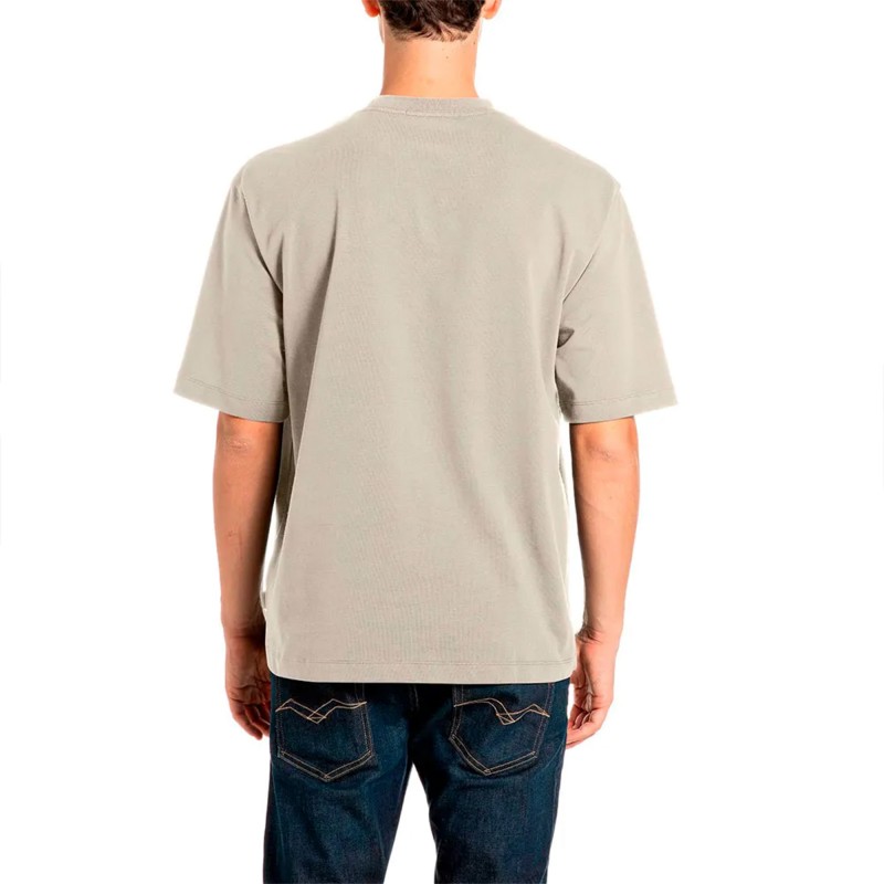 Replay T-Shirt With Embroidery Logo-Pelican Replay T-Shirt With Embroidery Logo-Pelican