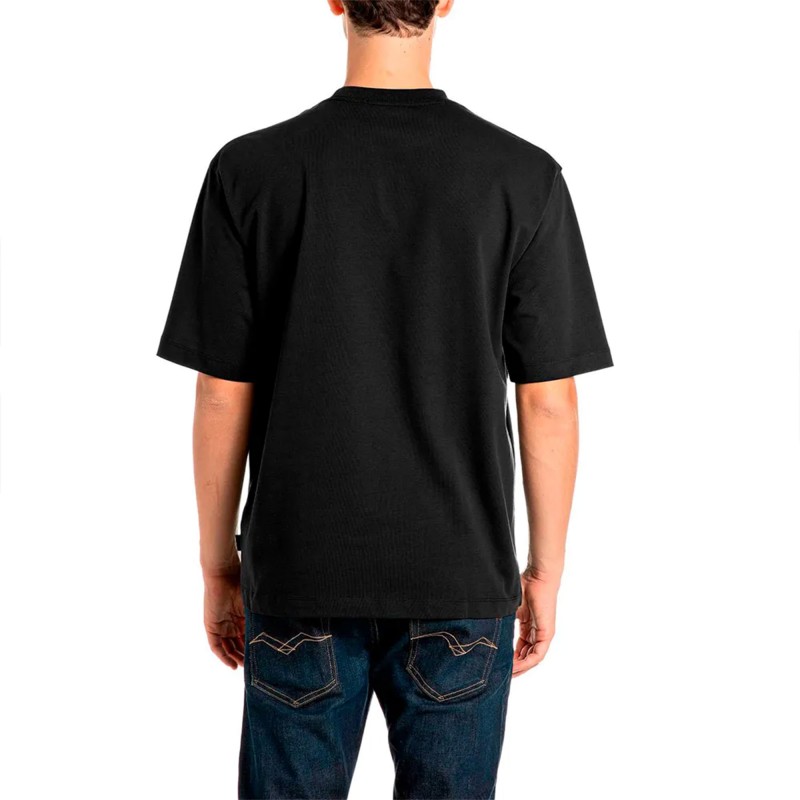 Replay T-Shirt With Embroidery Logo-Black Replay T-Shirt With Embroidery Logo-Black