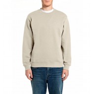 Replay Sweatshirt With Embroidery Logo-Beige