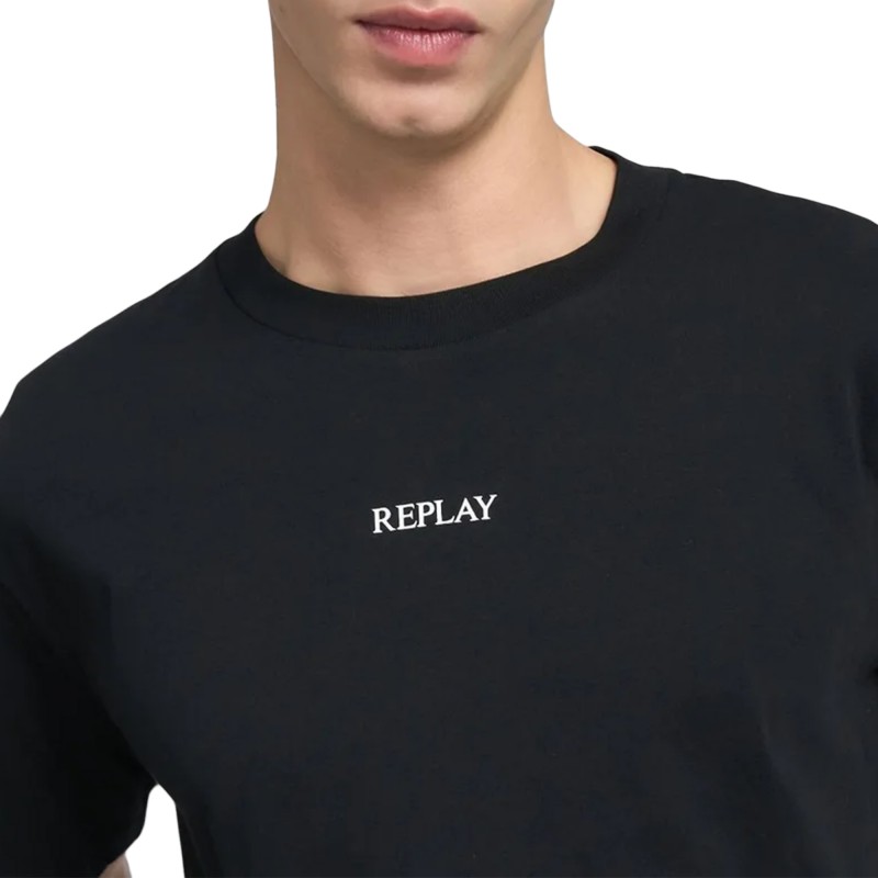 Replay T-Shirt With Lettering-Black