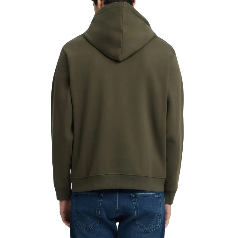 Replay Hoodie With Lettering-Mud Green