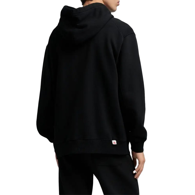 Replay Sweatshirt With Embroidered Lettering-Black Replay Sweatshirt With Embroidered Lettering-Black