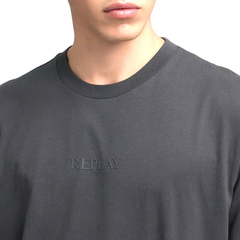 Replay T-Shirt With Lettering-Iron