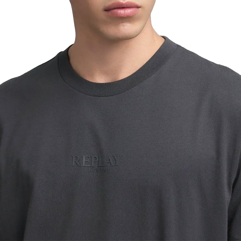 Replay T-Shirt With Lettering-Iron
