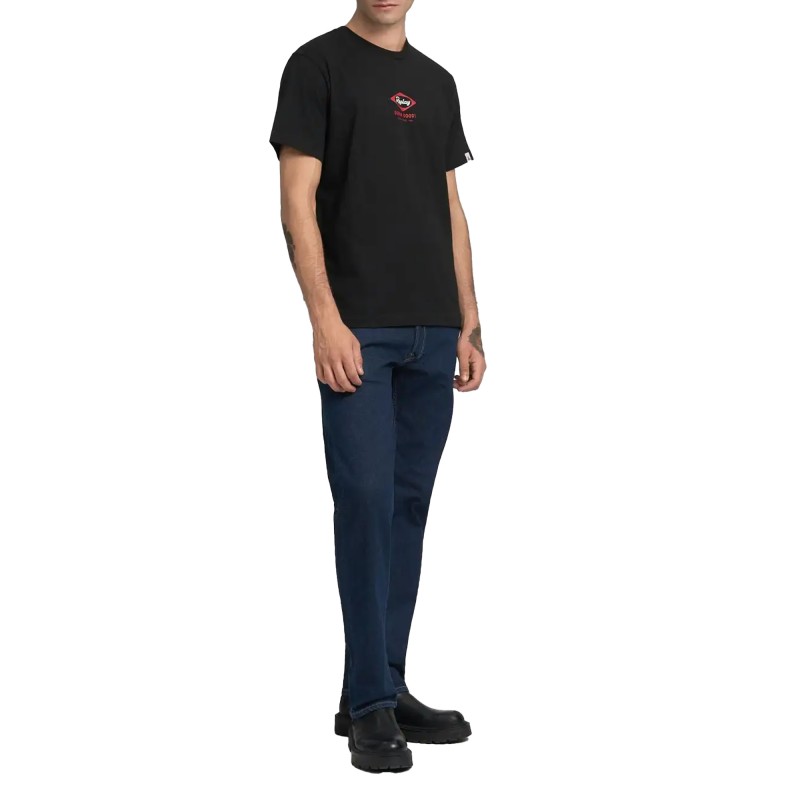 Replay T-Shirt With Heritage Print-Black Replay T-Shirt With Heritage Print-Black
