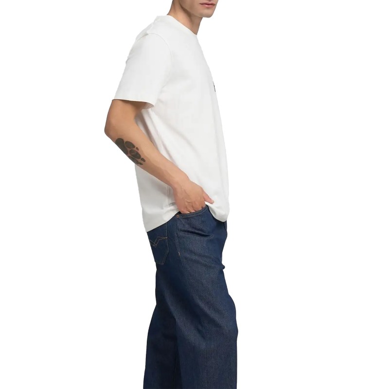 Replay T-Shirt With Archival Print-Natural White