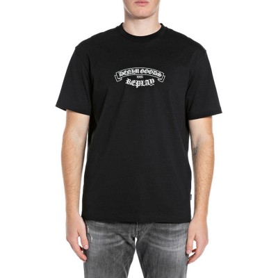Replay T-Shirt With Lettering-Black