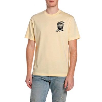 Replay T-Shirt With Print-Pale Yellow