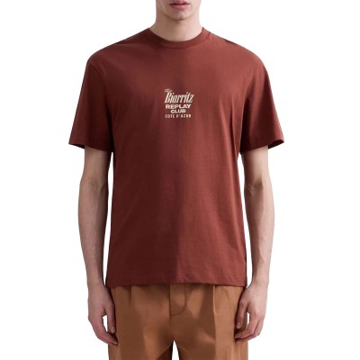 Replay T-Shirt Cocktail Print-Chocolate