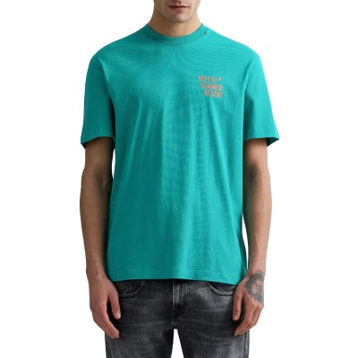 Replay T-Shirt Relaxed Fit With Sicily Print-Emerald