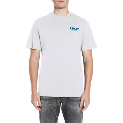 Replay T-Shirt With Fiji Print-Natural White