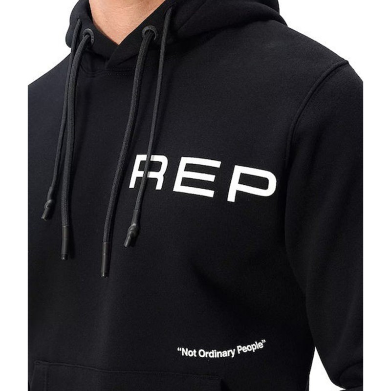 Replay Hoodie Sweatshirt With Drawstring-Black