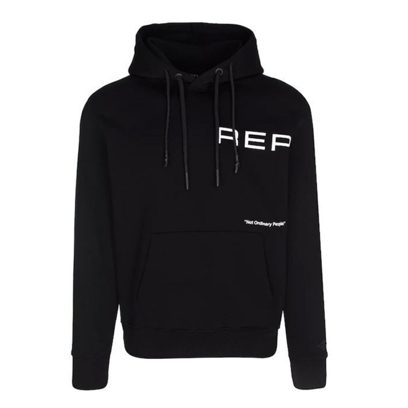 Replay Hoodie Sweatshirt With Drawstring-Black