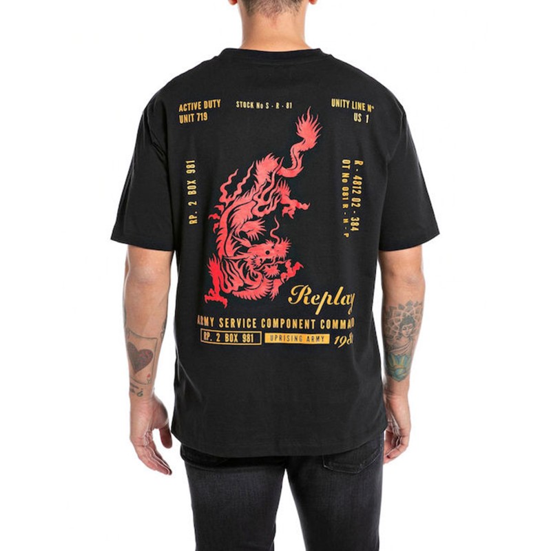 Replay Army Service Component Logo T-Shirt-Blackboard Replay Army Service Component Logo T-Shirt-Blackboard