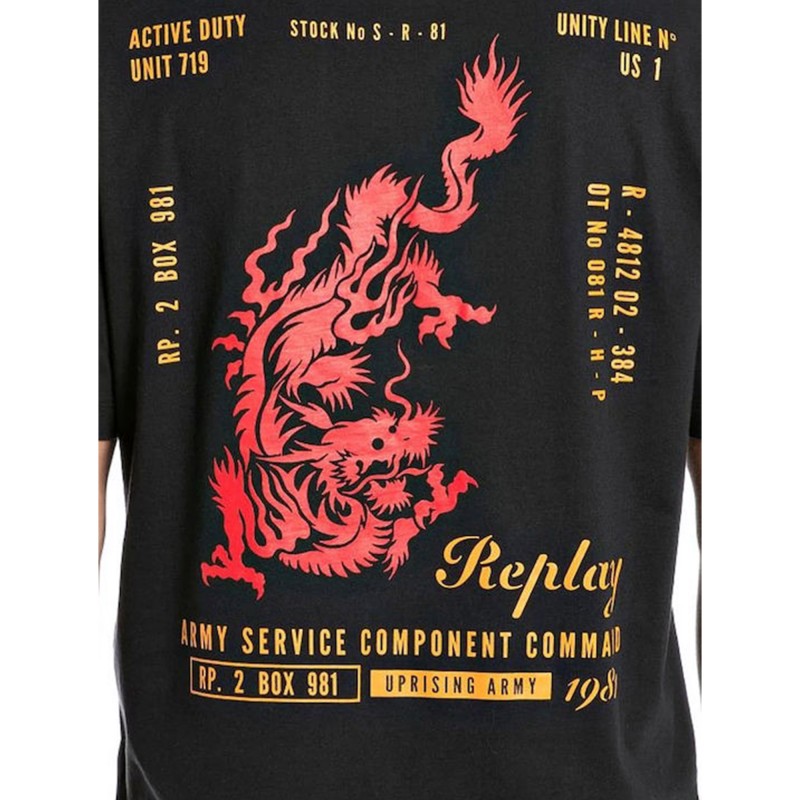 Replay Army Service Component Logo T-Shirt-Blackboard Replay Army Service Component Logo T-Shirt-Blackboard