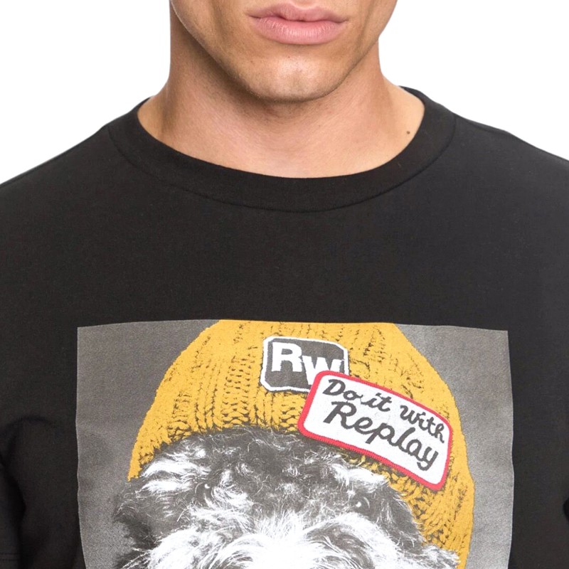 Replay Logo T-Shirt Do It With Replay-Blackboard