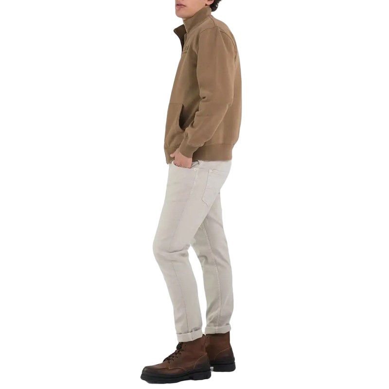 Replay High Neck Full Zip Sweatshirt-Safari Replay High Neck Full Zip Sweatshirt-Safari