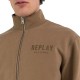 Replay High Neck Full Zip Sweatshirt-Safari Replay High Neck Full Zip Sweatshirt-Safari