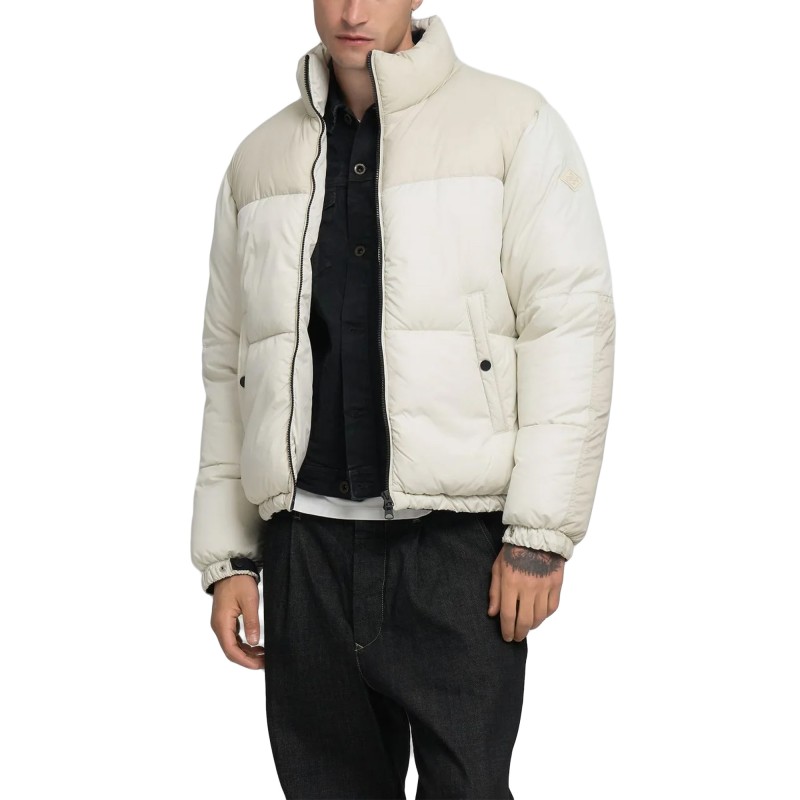 Replay Jacket Padded With High Collar-Snow White