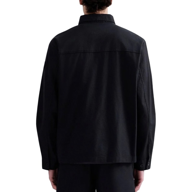 Replay Jacket Overshirt Twil Linen And Cotton-Black