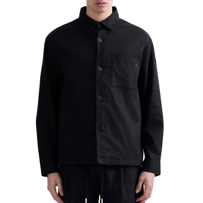 Replay Jacket Overshirt Twil Linen And Cotton-Black