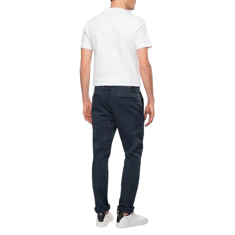 Replay Jeans Chino Benni Regular Fit Hyperchino Color X.L.I.T.E-Blue Delave