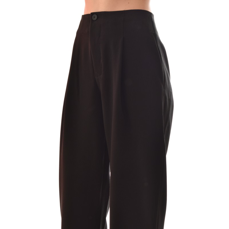 Lotus Eaters Pleated Wide Fit Trousers-Black Lotus Eaters Pleated Wide Fit Trousers-Black