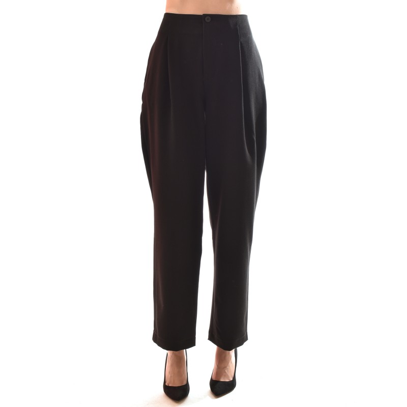 Lotus Eaters Pleated Wide Fit Trousers-Black Lotus Eaters Pleated Wide Fit Trousers-Black