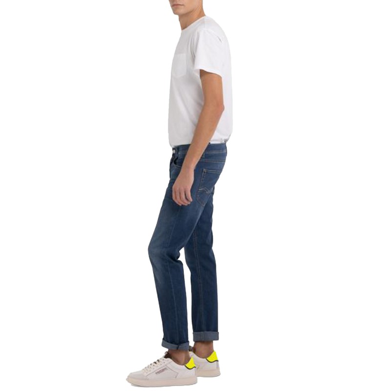 Replay Straight Fit Grover Jeans-Medium Blue